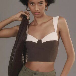 Sabina Musayev Oslo Pink and Brown cropped top - SZ Small
